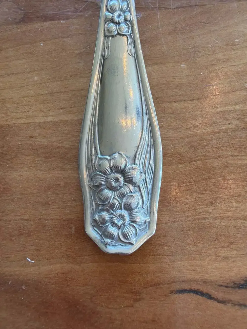 Vintage Rogers‎ Nickel Silver Narcissus Pattern Cold Meat Serving Fork